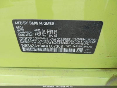 2022 BMW M3 COMPETITION XDRIVE for Auction - IAA 