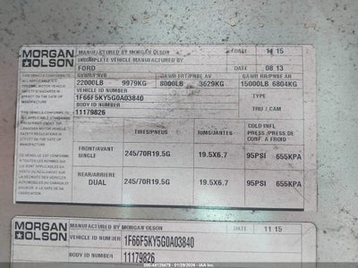 2016 FORD F-59 COMMERCIAL STRIPPED 8