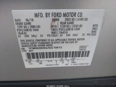 2018 FORD EXPLORER XLT