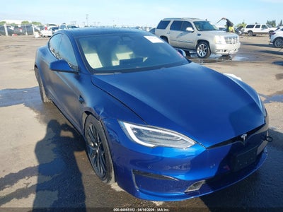 2021 Tesla Model s Plaid Tri Motor All-Wheel Drive blue Lot 111044865102 Vin 5YJSA1E61MF447078