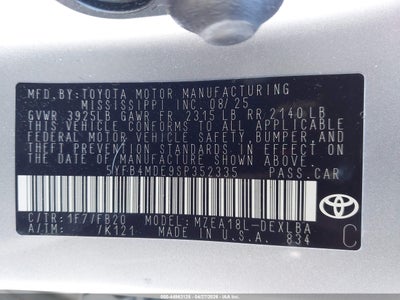 2025 TOYOTA COROLLA LE