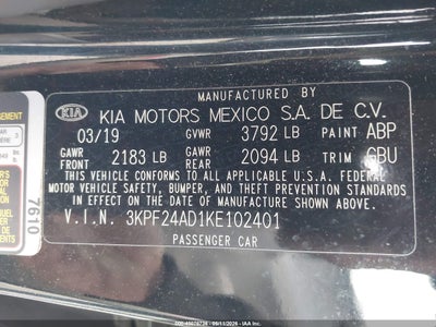 2019 KIA FORTE 9