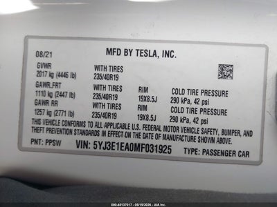 2021 TESLA MODEL 3 9