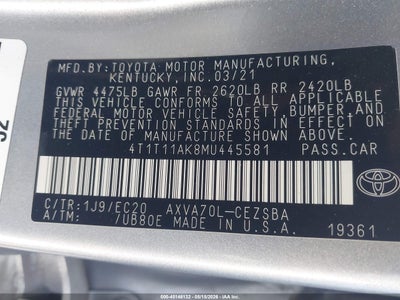 2021 TOYOTA CAMRY 9