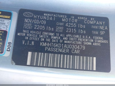 2010 HYUNDAI GENESIS 2.0T