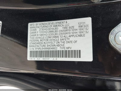 2022 HONDA ODYSSEY 9