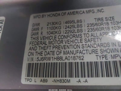 2020 HONDA CR-V 9