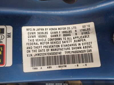 2010 HONDA INSIGHT EX