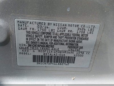 2016 NISSAN VERSA 9