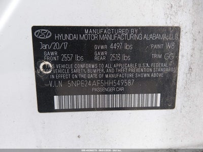 2017 HYUNDAI SONATA 9