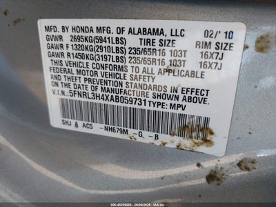 2010 HONDA ODYSSEY EX
