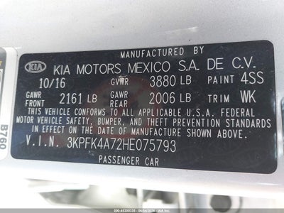 2017 KIA FORTE LX