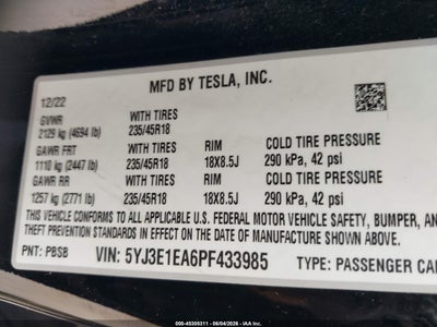 2023 TESLA MODEL 3 9