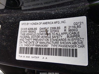 2021 HONDA ACCORD 9