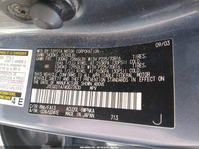 2004 TOYOTA HIGHLANDER