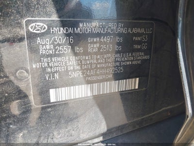 2017 HYUNDAI SONATA 9