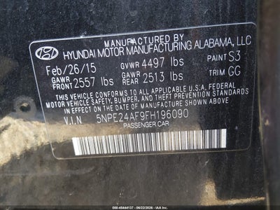 2015 HYUNDAI SONATA 9