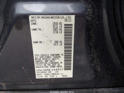 2013 NISSAN ALTIMA 2.5 SV