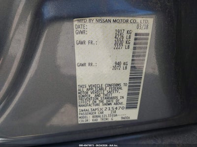 2018 NISSAN ALTIMA 2.5 SV