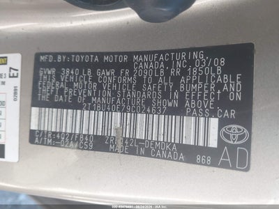 2009 TOYOTA COROLLA