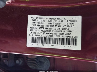 2015 HONDA ACCORD 9