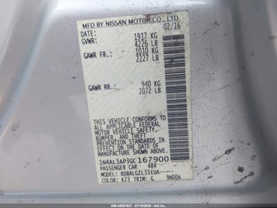 2016 NISSAN ALTIMA 9