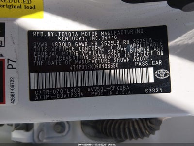 TOYOTA CAMRY HYBRID
