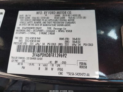 2015 FORD FUSION 9