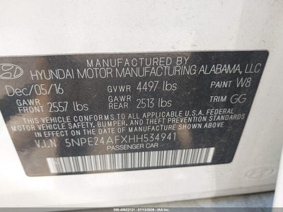 2017 HYUNDAI SONATA 9