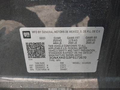 2023 CHEVROLET EQUINOX FWD LT for Auction - IAA