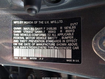 2017 HONDA CIVIC 9