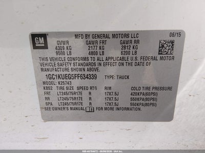 CHEVROLET SILVERADO 2500HD BUILT AFTER AUG 14