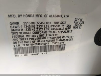 2018 HONDA PILOT 9