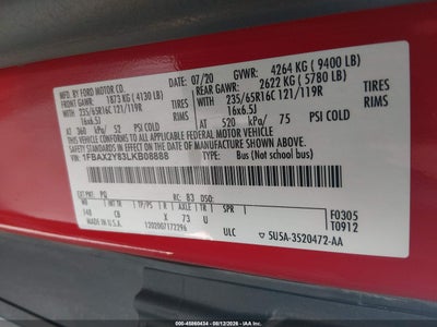 2020 FORD TRANSIT-350 PASSENGER VAN 9