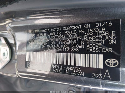 2016 TOYOTA PRIUS C 11