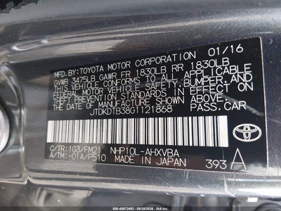 2016 TOYOTA PRIUS C 9