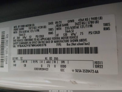 2021 FORD TRANSIT-350 PASSENGER VAN 9