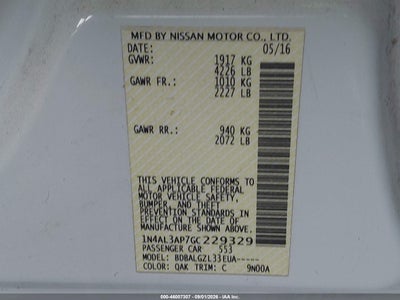 2016 NISSAN ALTIMA 9