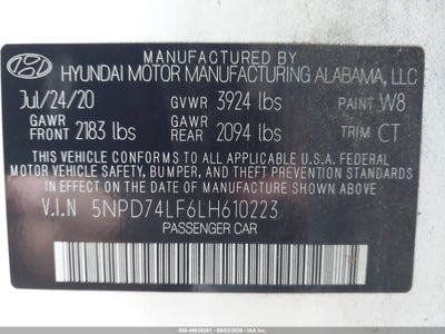 2020 HYUNDAI ELANTRA 9