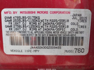 2016 MITSUBISHI OUTLANDER 9