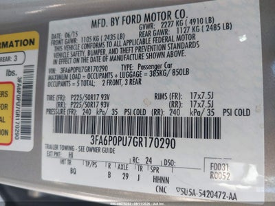 2016 FORD FUSION ENERGI 9