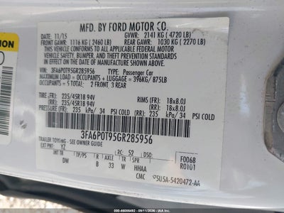 2016 FORD FUSION 9