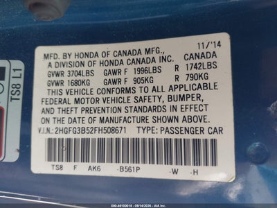 2015 HONDA CIVIC 9