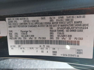 2015 FORD FIESTA 9