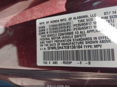 2014 HONDA ODYSSEY 9
