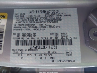 2019 FORD FUSION HYBRID 9