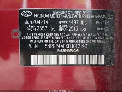 2015 HYUNDAI SONATA 9