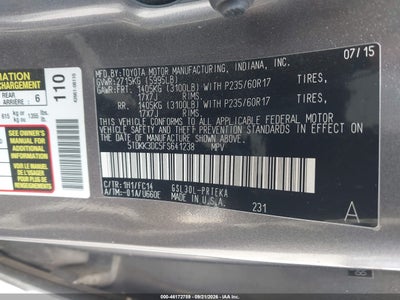 2015 TOYOTA SIENNA 9