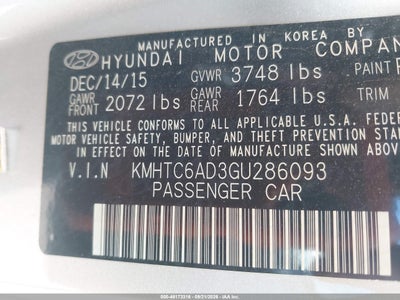 2016 HYUNDAI VELOSTER 9