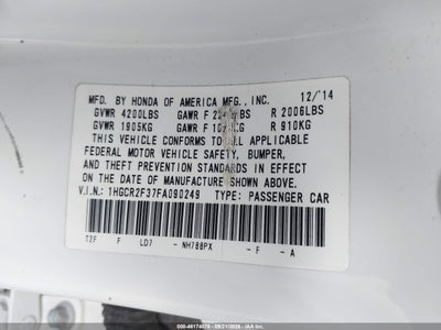 2015 HONDA ACCORD 9